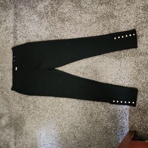 Black Mixit Leggings with Silver Button Detail